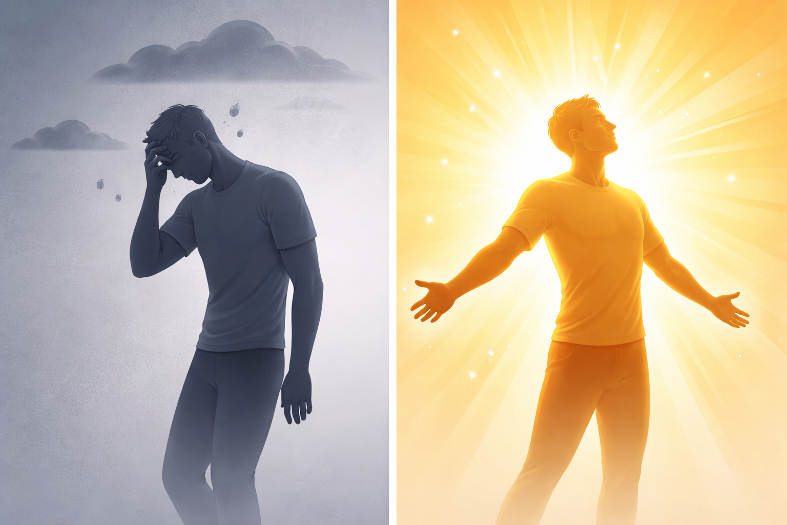 La Vitamina D para qué sirve - Comparación visual entre deficiencia de vitamina D y niveles saludables en el cuerpo