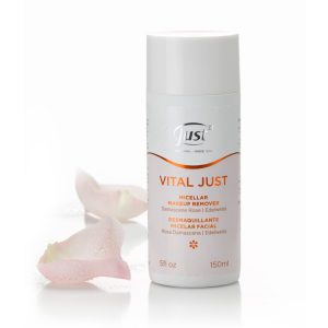 Desmaquillante Micelar Vital Just Piel limpia, sin enjuague Desmaquillante Micelar a base de Agua de Rosas Damascena y Extracto de Edelweiss. Esta exquisita mezcla combina placer aromático con una suave y efectiva acción desmaquillante para ojos, labios, rostro y cuello. Deja la piel fresca y limpia, con agradable aroma a rosas naturales sin resecar ni remover su capa protectora hidrolipídica. Ideal para pieles sensibles. Sin enjuague y ¡en un simple paso! DERMATOLÓGICAMENTE PROBADO - NO PROBADO SOBRE ANIMALES - SIN FTALATOS - SIN PARABENOS - SIN T.A.C.C. - SIN FRAGANCIA AGREGADA