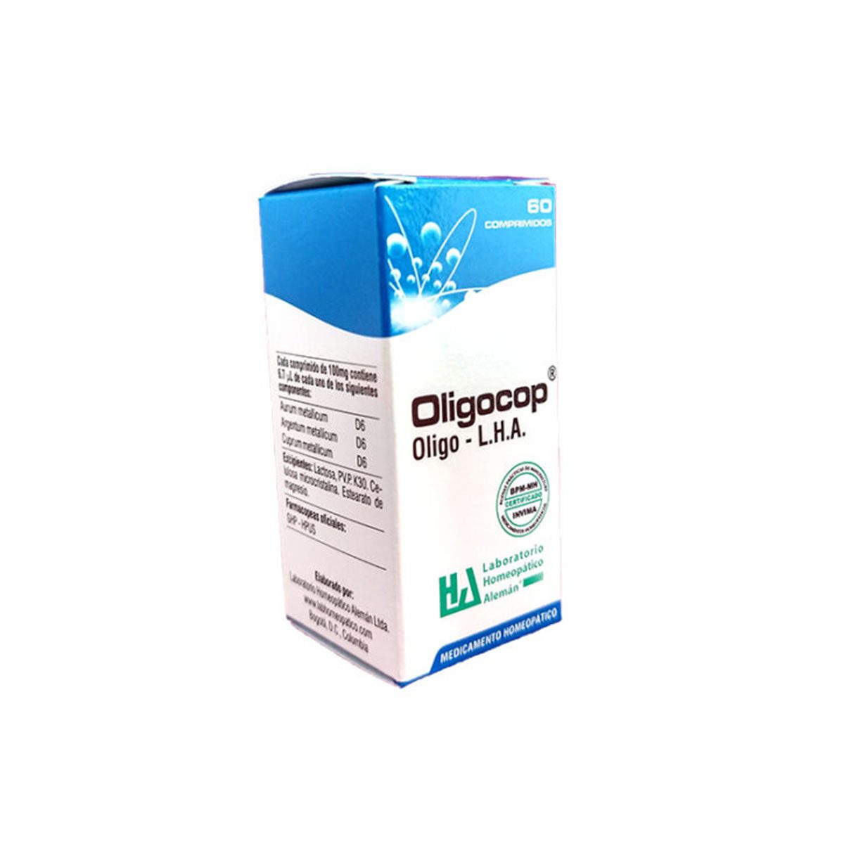 Oligocop (Cobre, Oro, Plata) 60 Tabletas 100 Mg LHA