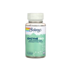 Solaray EnzymePro Pancreatina 4X Papaína Bromelaína Betaína HCL jengibre menta aloe vera