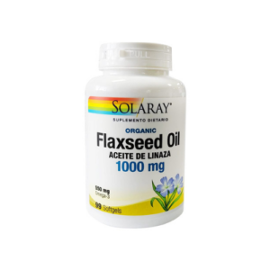 Flaxseed Oil Solaray orgánico 1000mg 100 softgels aceite linaza omega 3-6-9 Colombia Droguería Verde y Natural