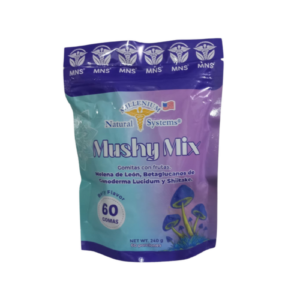 Mushy Mix 60 Gomitas Natural Systems – Melena de León, Ganoderma y Shiitake sabor berry