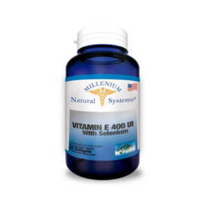 Vitamina E con Selenio 400 UI cápsulas blandas Millenium Natural Systems antioxidante para piel y sistema inmune